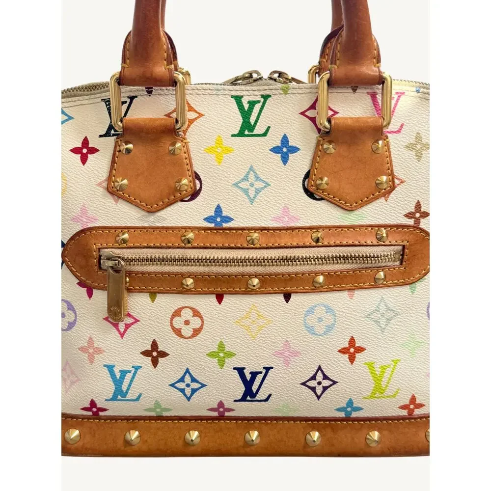 Louis Vuitton x Takashi Murakami Alma MM White Multicolor Monogram Bag